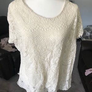Cream crochet top